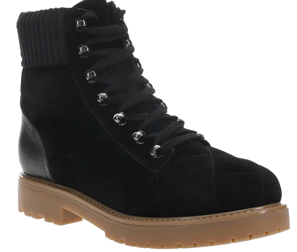 Easy Spirit Lakely Quilted Boots 9.5 Black NWT Ankle Combat Boots Comfort